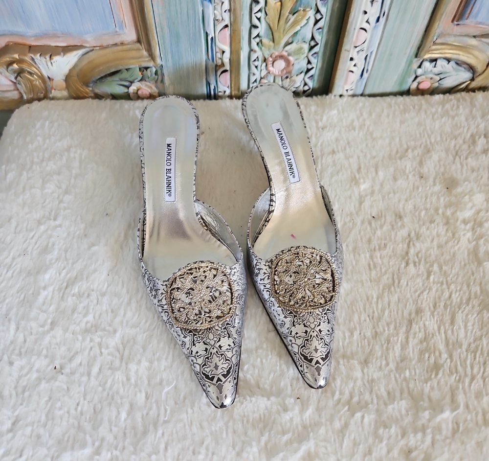 Manolo Blahnik Silver Women's Shoes